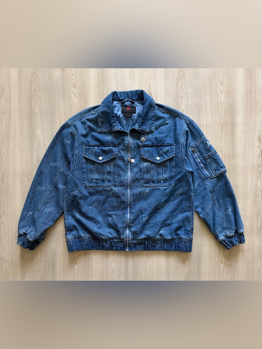 Air Jordan Renegade Denim Bomber Sz XS Flight Monogram